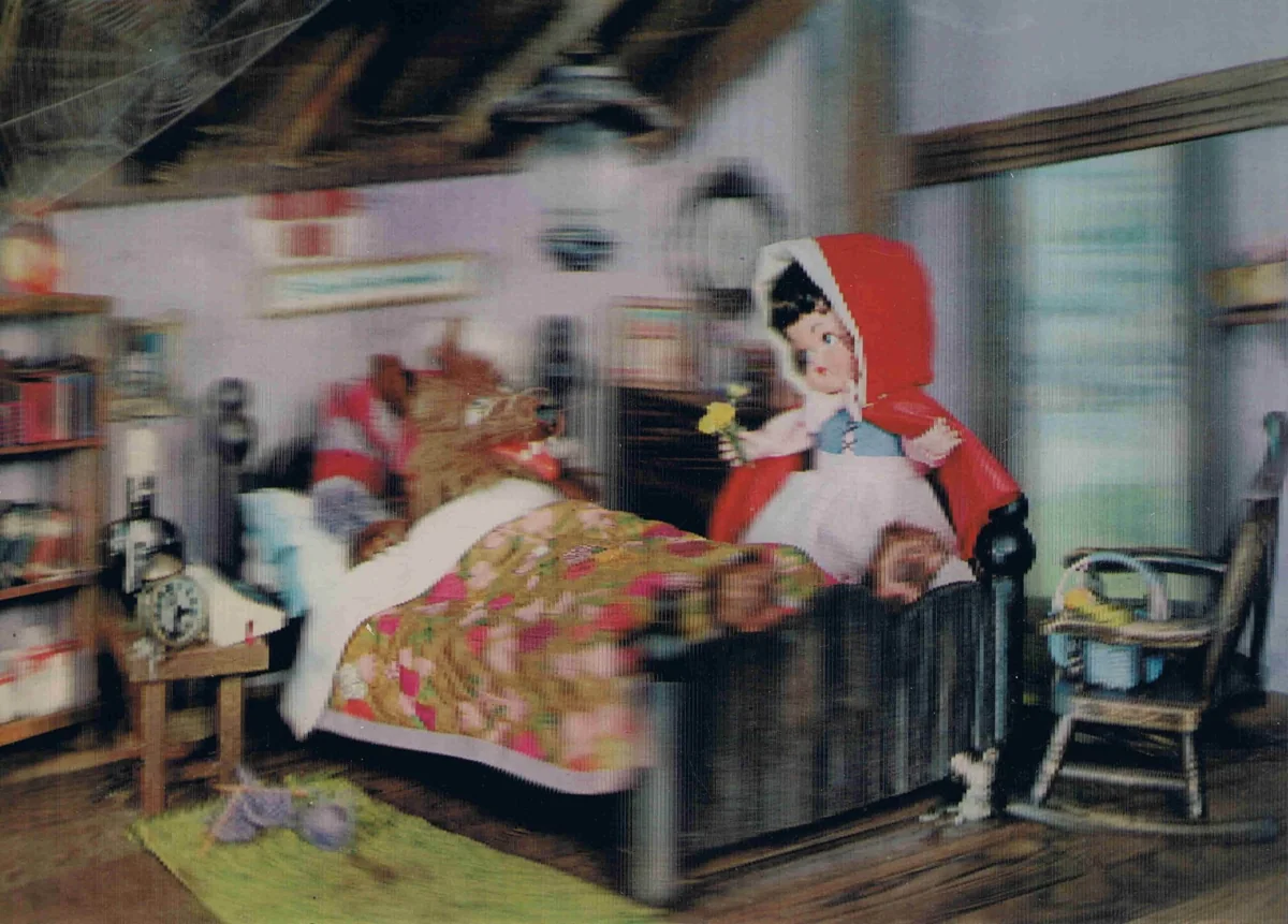 3D postcard featuring a fairy-tale scene