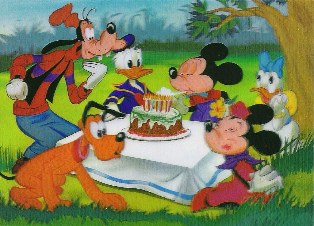 Disney characters 3D lenticular postcard